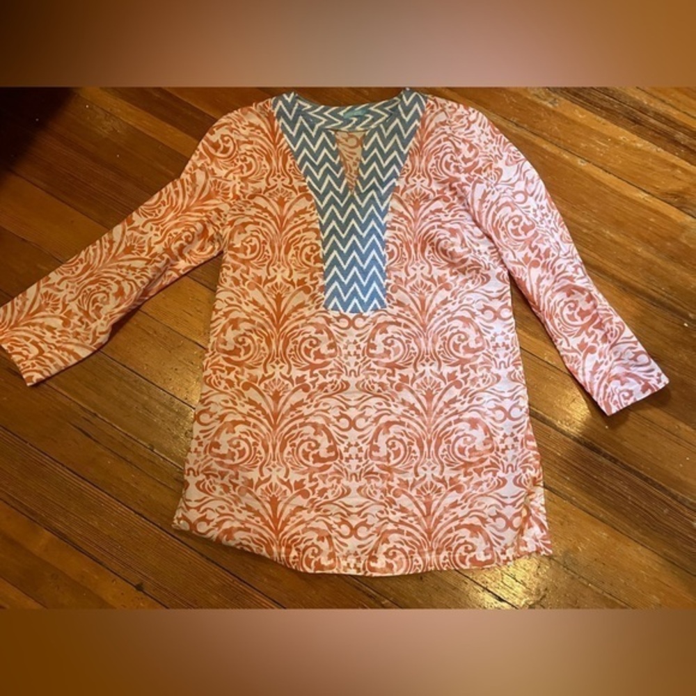 Women’s J. McLaughlin Multi Patterned 100% Cotton Tunic, Size Small